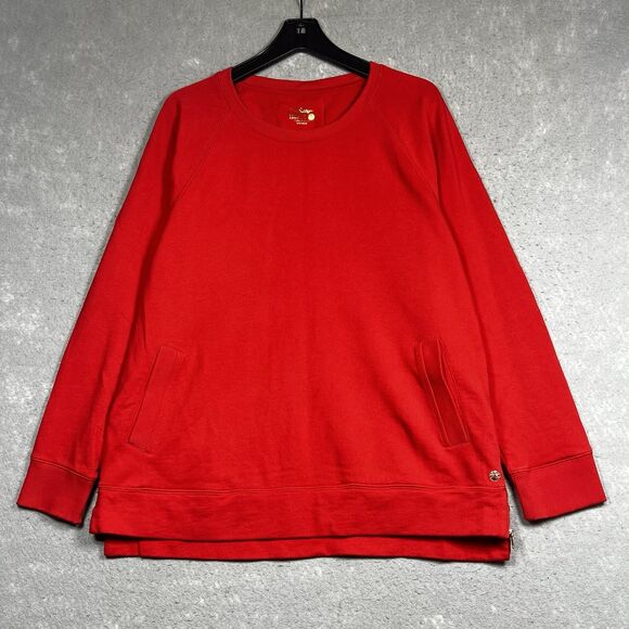 Lilly Pulitzer Sweatshirt Womens Size XL Red Luxletic Beach Comber Pullover - Picture 1 of 11